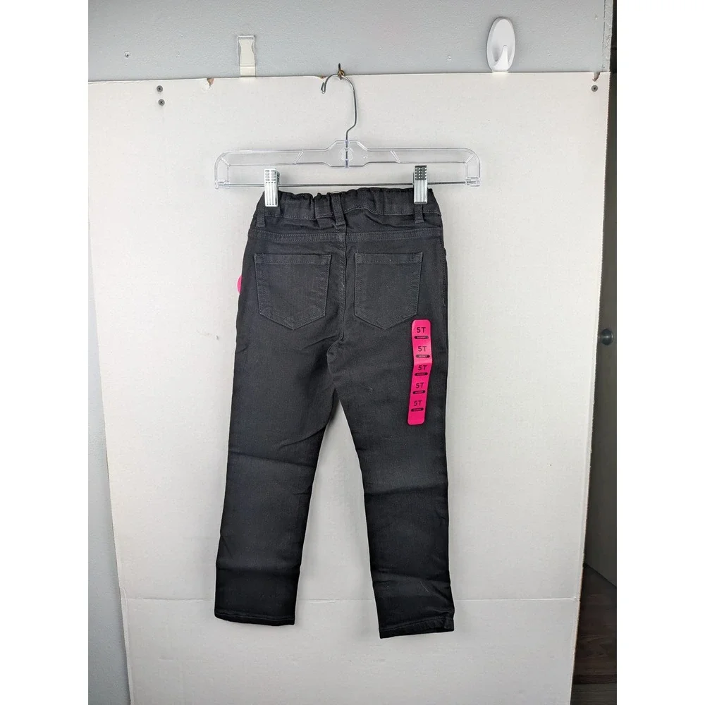 The Childrens Place Kids Skinny Jeans Black Wash Adjustable Waist 5T